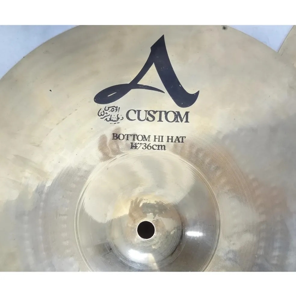 Used Zildjian 14in A Custom Hi Hat Pair Cymbal