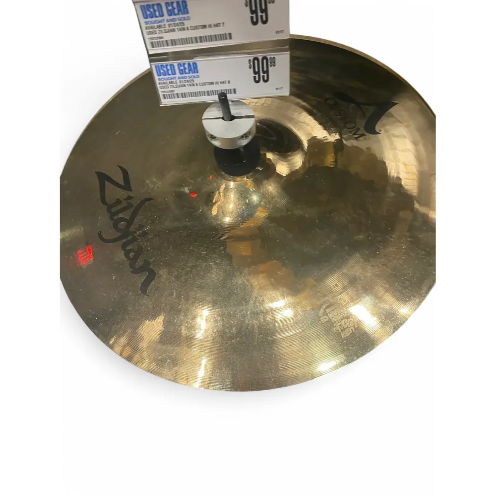 Used Zildjian 14in A Custom Hi Hat Bottom Cymbal