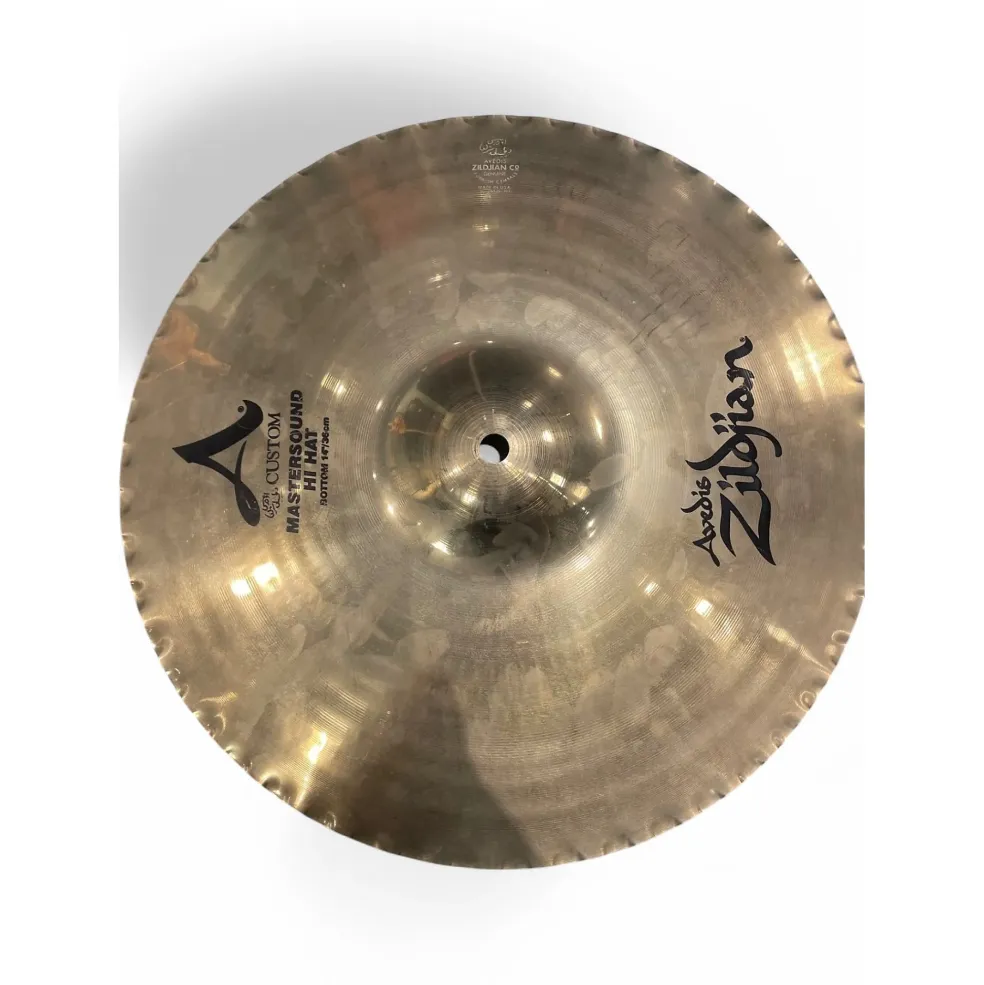 Used Zildjian 14in A Custom Mastersound Hi Hat Bottom Cymbal