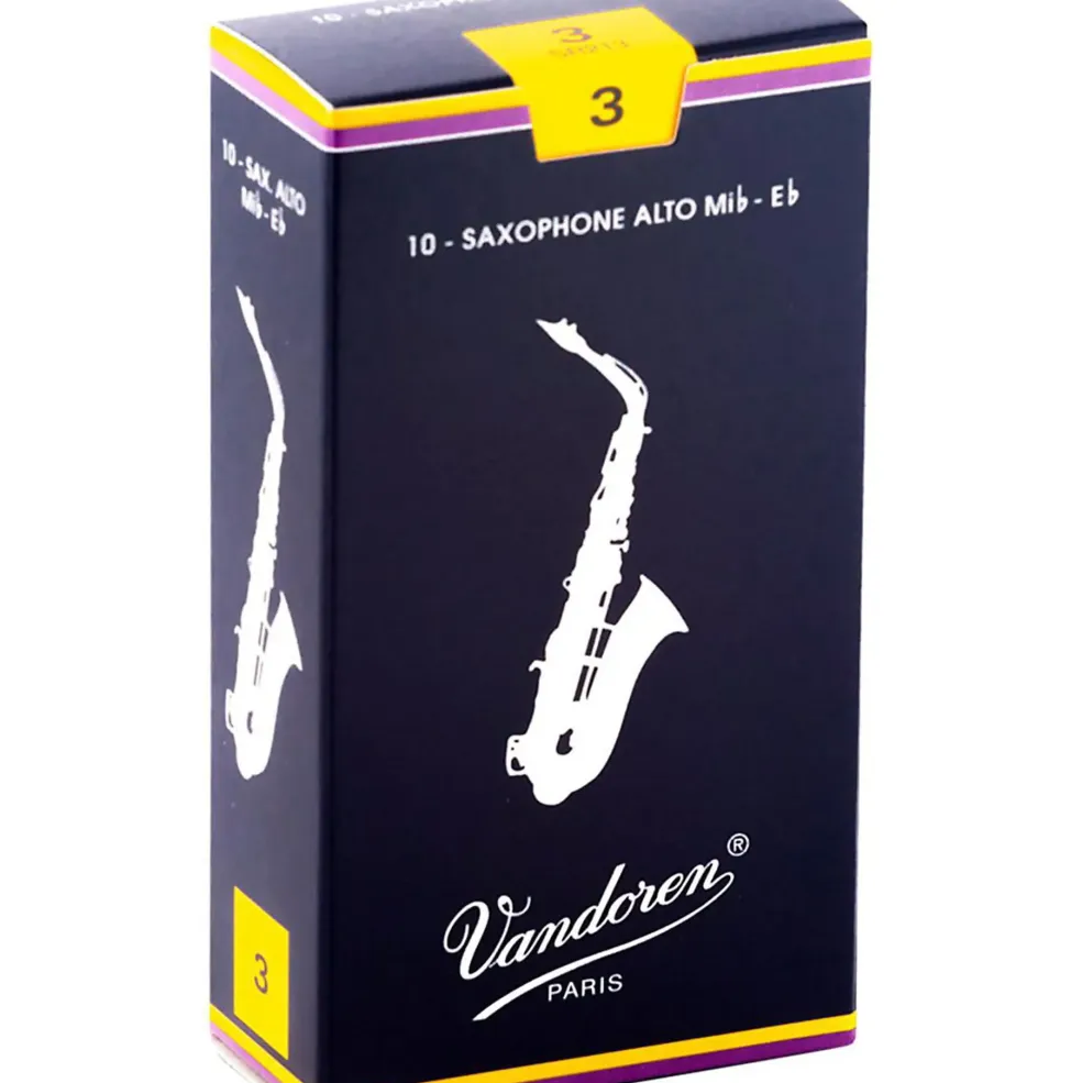 Vandoren SR21 Traditional Alto Saxophone Reeds Strength 3 Box of 10