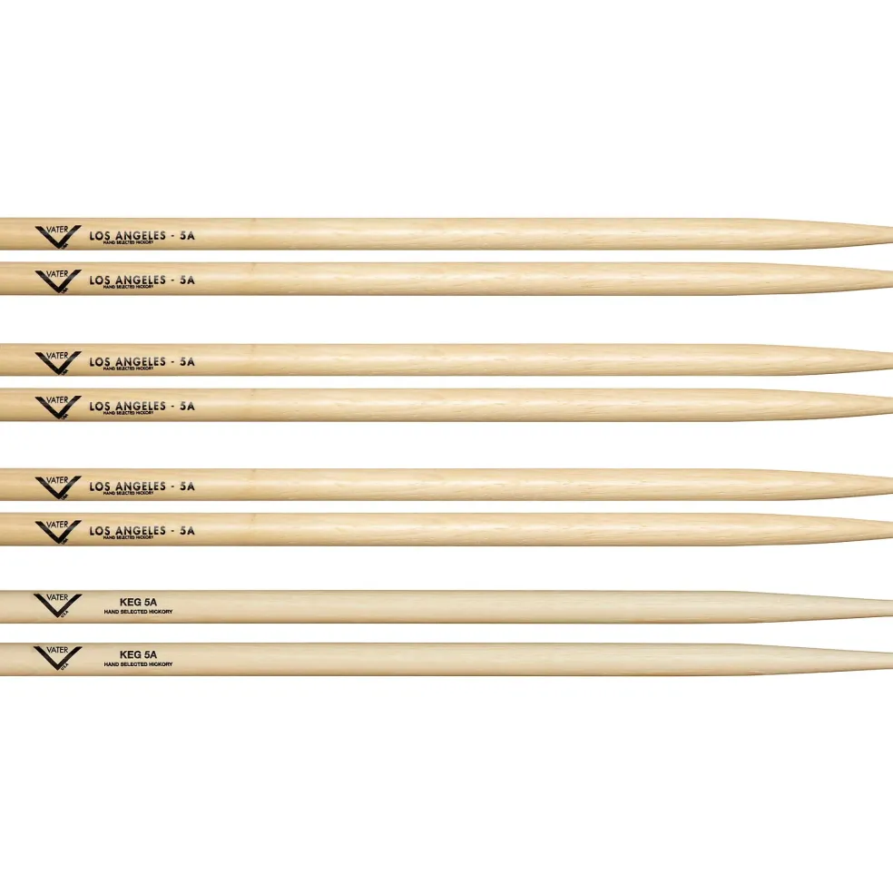Vater Buy 3 5A Wood Drum Stick Pairs, Get 1 Free KEG 5A Pair