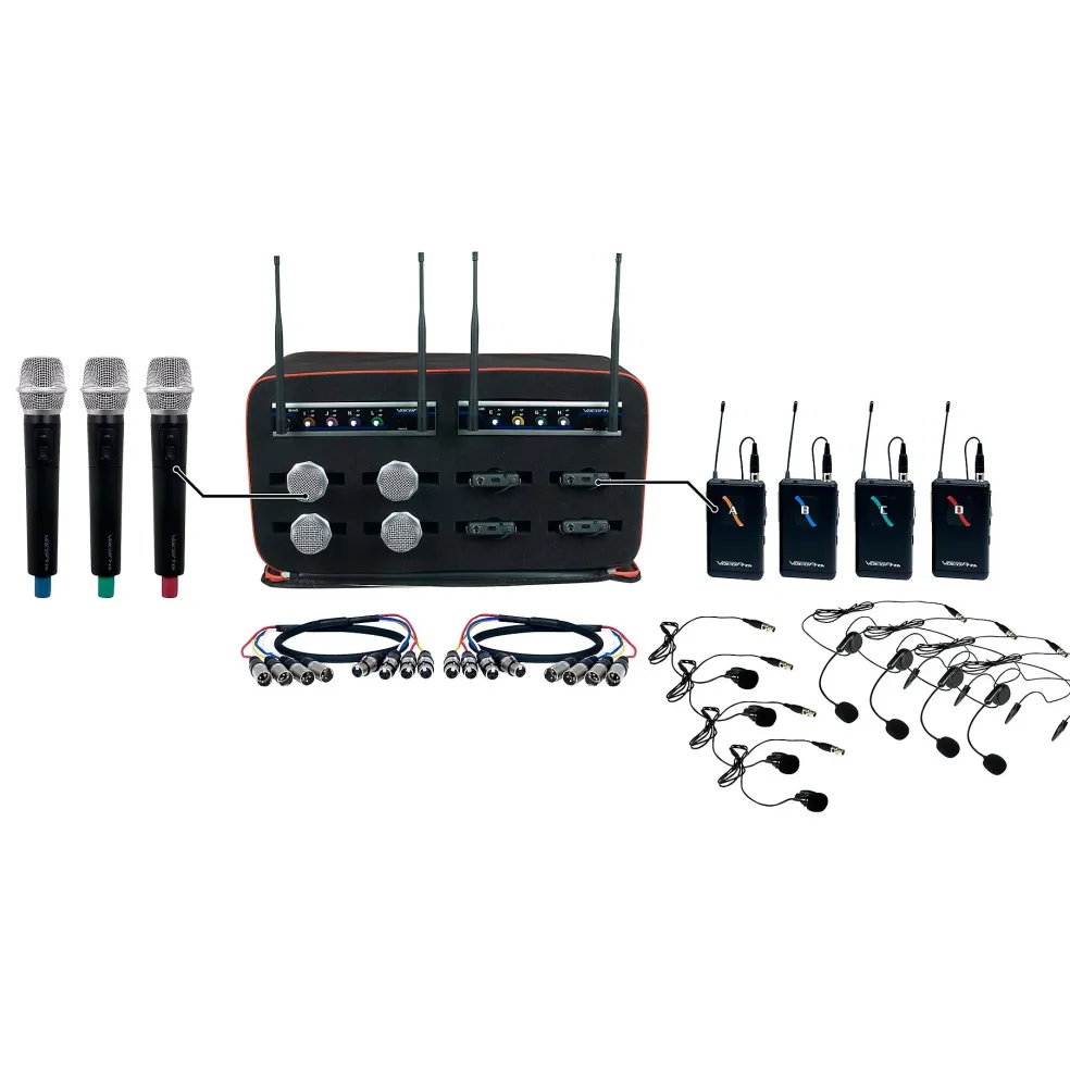 VocoPro 8 Channel Wireless Handheld/Headset/Lapel Mic-In-Bag Package