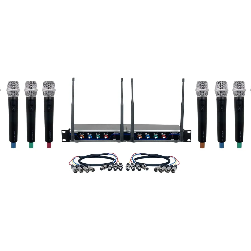 VocoPro DIGITAL-ACAPELLA-8 8-Channel UHF Wireless Handheld Microphone System, 900-927.2mHz 902-928 MHz Black
