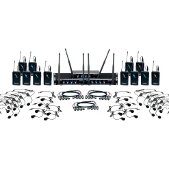 VocoPro DIGITAL-PLAY-12 12-Channel UHF Wireless Headset/Lapel Microphone System, 900-927.2mHz 902-928 MHz Black