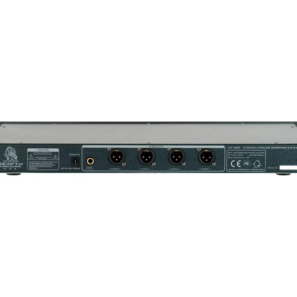 VocoPro UHF-5800 Plus 4-Mic Wireless System With Mic Bag Band 9
