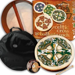 Waltons Bodhran Gift Pack Celtic Cross 18 in.