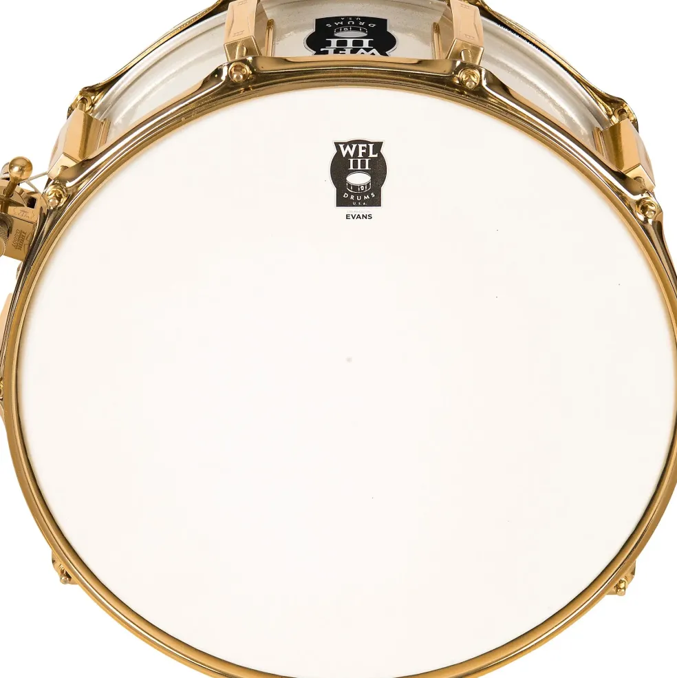 WFLIII Drums Signature Metal Snare Drum With Gold Hardware 14 x 6.5 in. White Sparkle