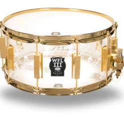 WFLIII Drums Top Hat and Cane Collector's Acrylic Snare Drum With Gold Hardware 14 x 6.5 in.