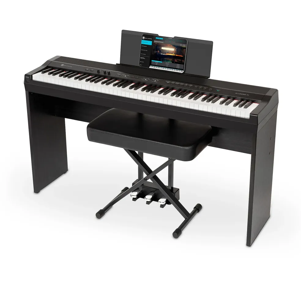 Williams Allegro IV In-Home Pack Digital Piano With Stand, Bench & Piano-Style Pedal Black