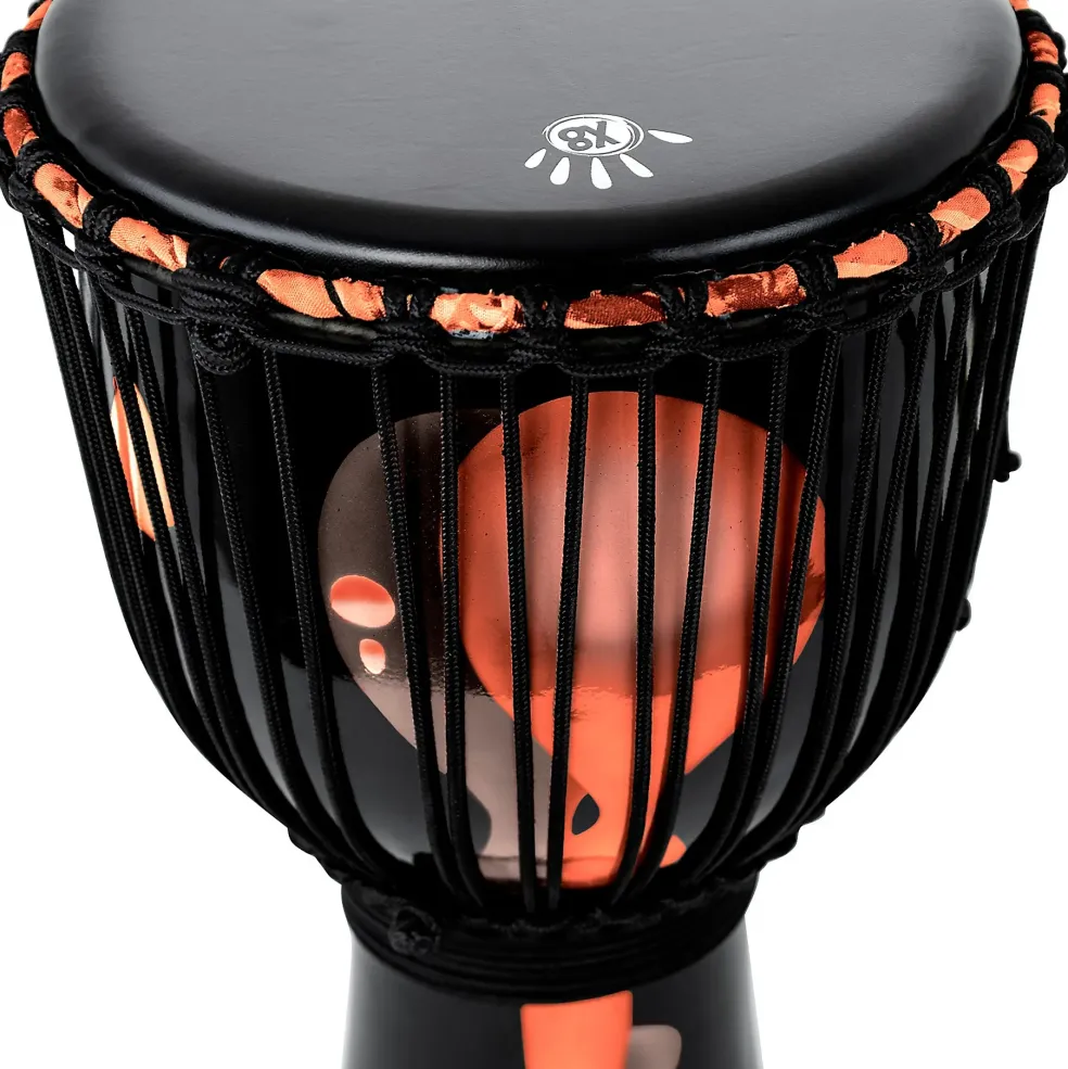 X8 Drums Blackout Lava Lamp Djembe 12 in. Red Multi Fade