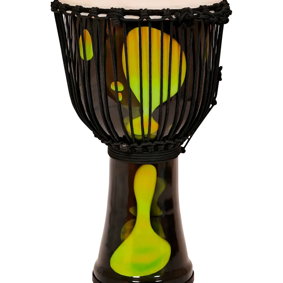 X8 Drums Lava Lamp Djembe, 10" Dark Green Multi Fade