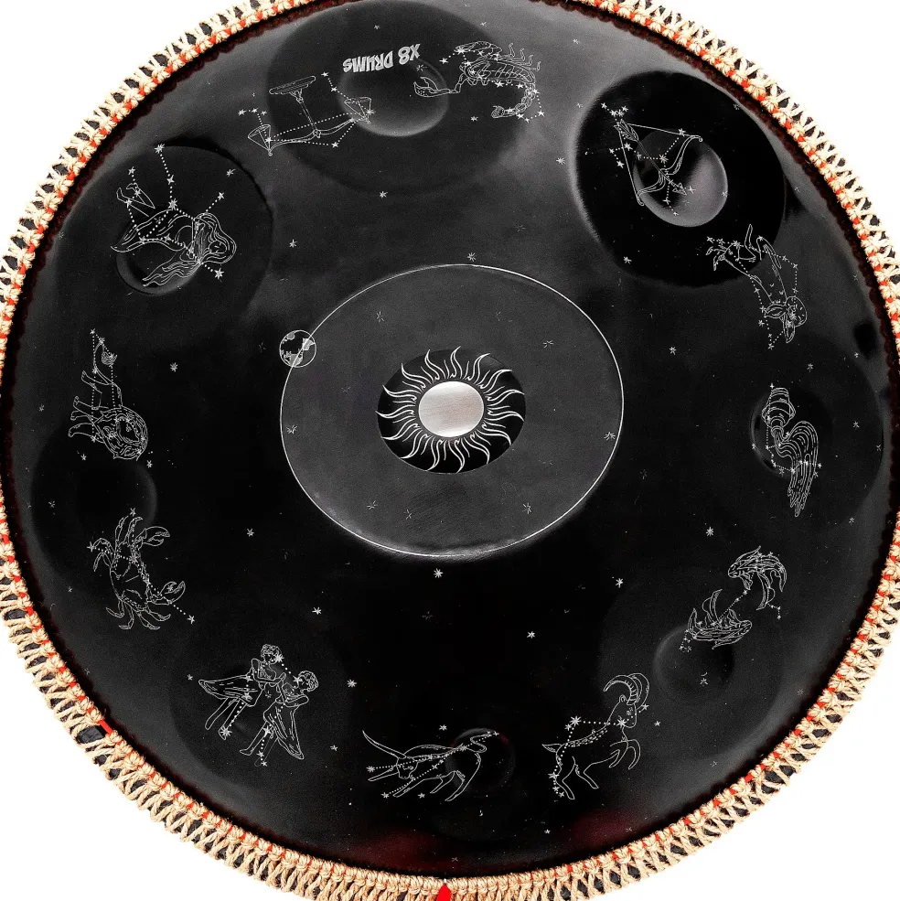 X8 Drums Zodiac Constellation Handpan With Bag and Stand 22 in. Black