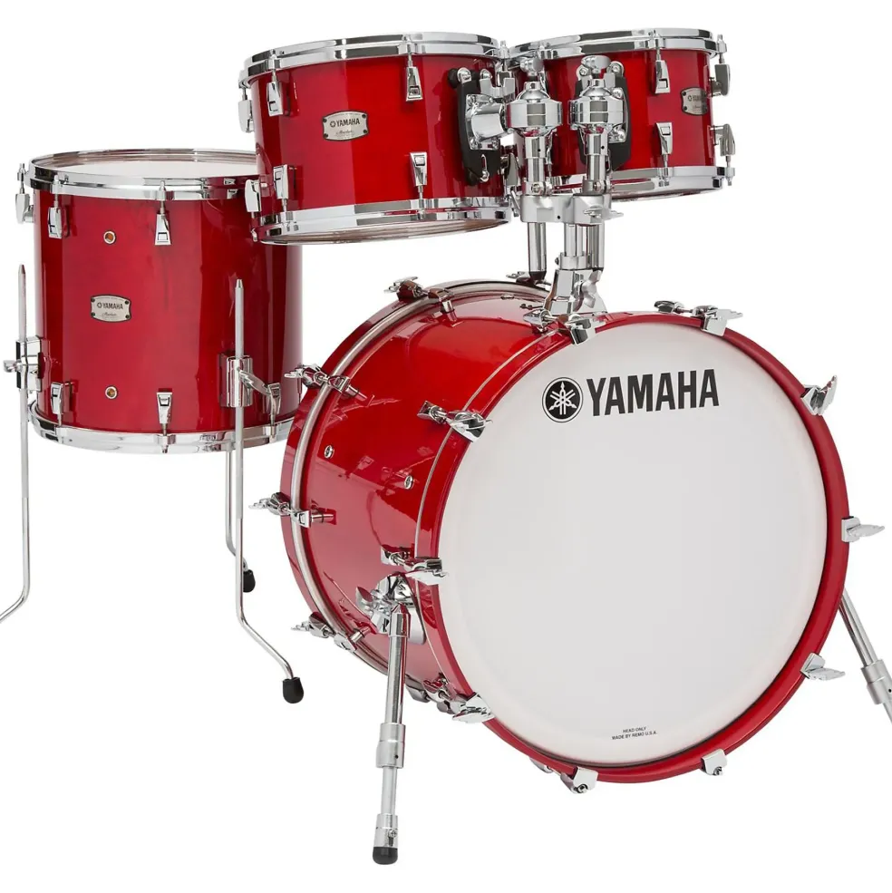 Yamaha Absolute Hybrid Maple 4-Piece Shell Pack with 20" Bass Drum Red Autumn