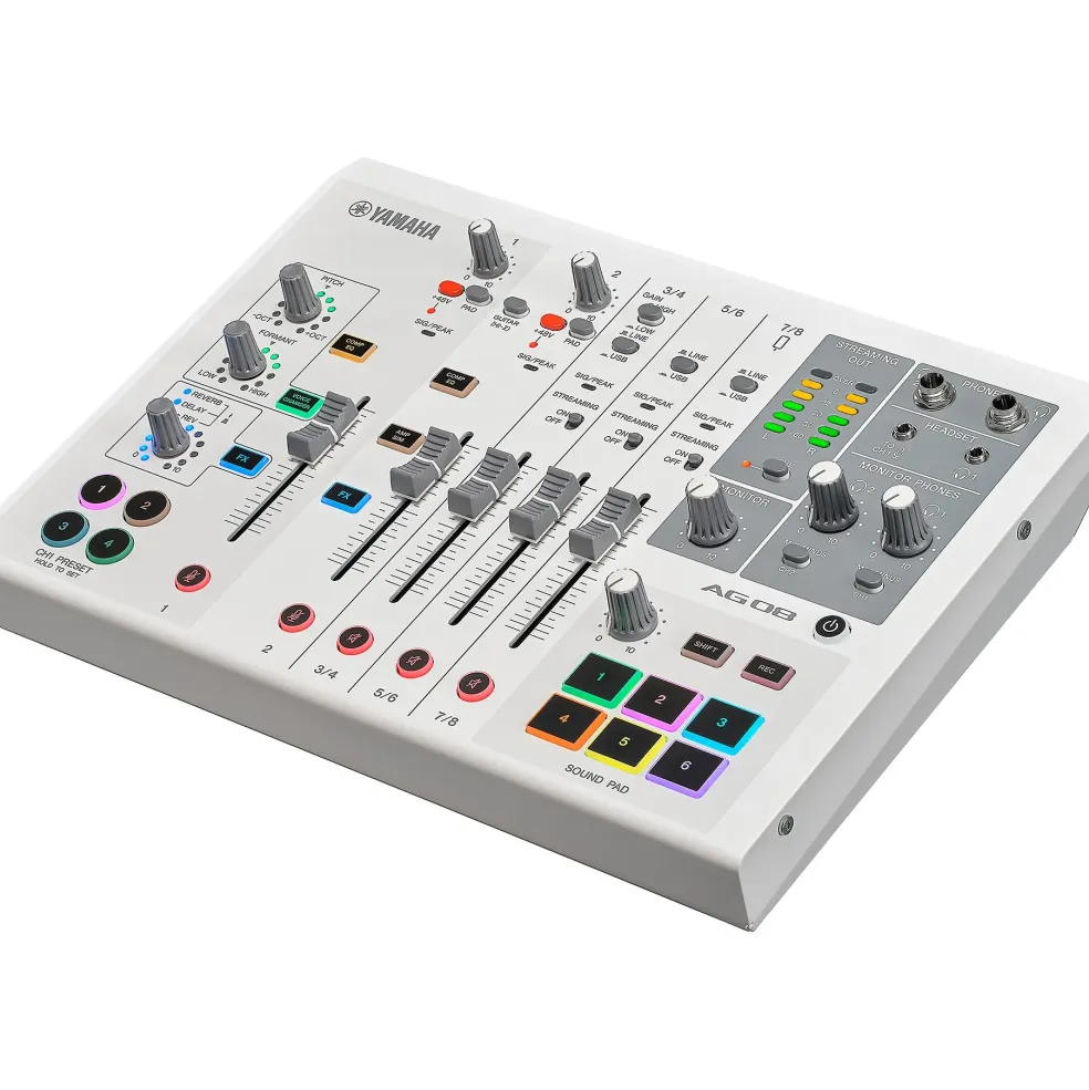 Yamaha AG08 8-Channel Mixer/USB Interface for Mac/PC White