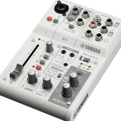 Yamaha AG03MK2 3-Channel Live Streaming Loopback Audio USB Mixer White