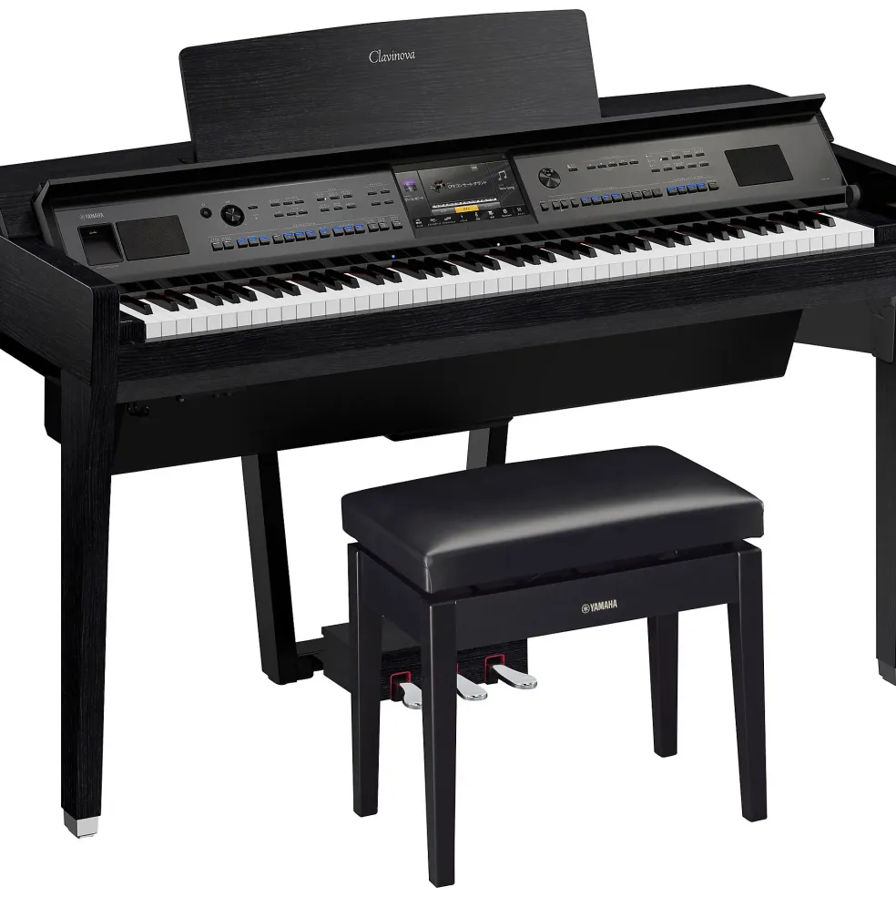 Yamaha Clavinova CVP-909 Digital Piano With Counterweight Keyboard and Bench Matte Black
