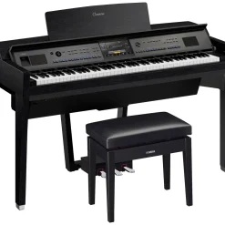 Yamaha Clavinova CVP-909 Digital Piano With Counterweight Keyboard and Bench Matte Black