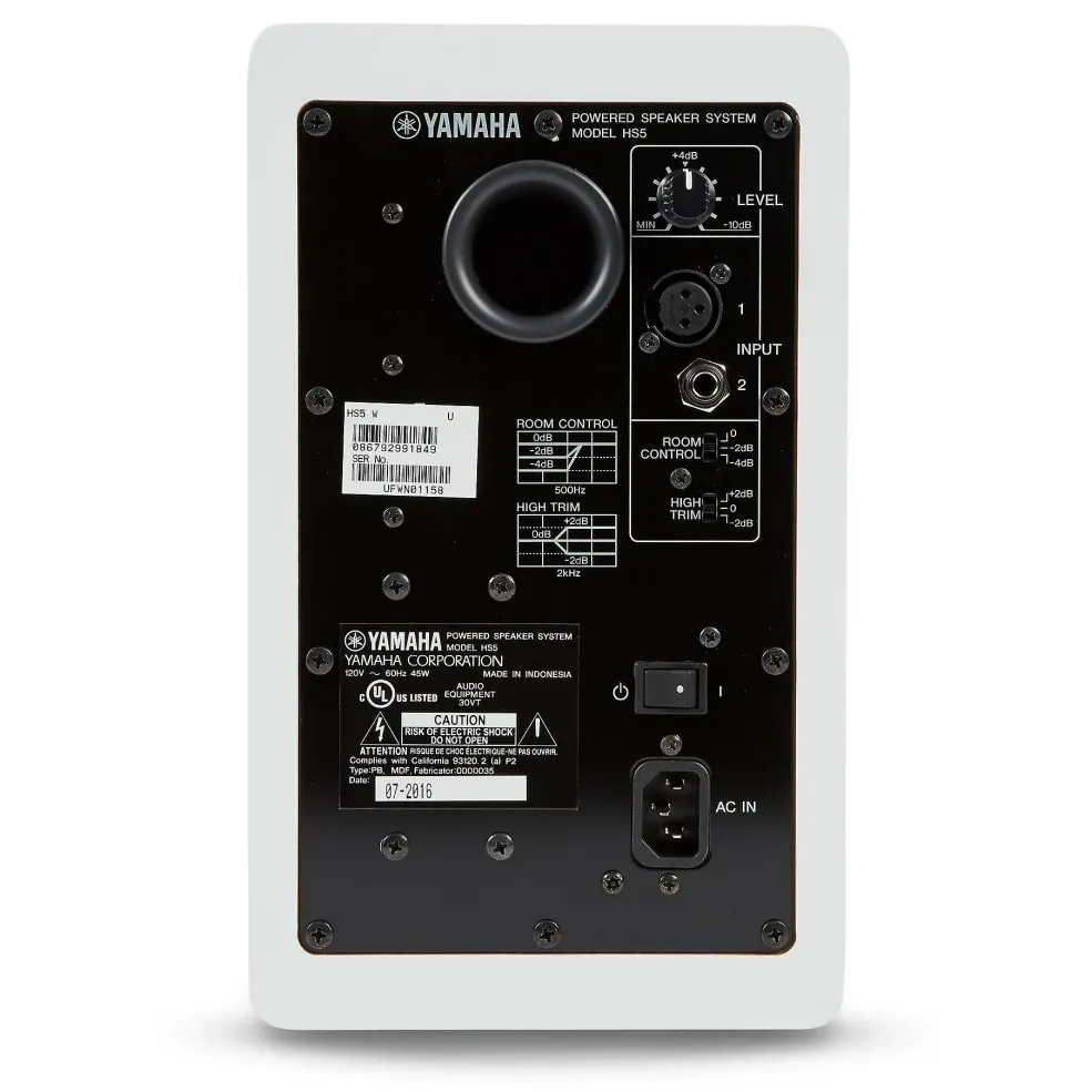 Yamaha HS5 W 5" Powered Studio Monitor (Each), White