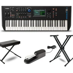 Yamaha MODX6+ Synthesizer With Stand, Bench and Sustain Pedal