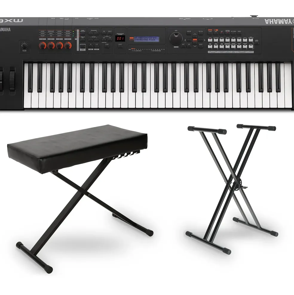 Yamaha MX61 61-Key Music Production Synthesizer Essentials Bundle Black