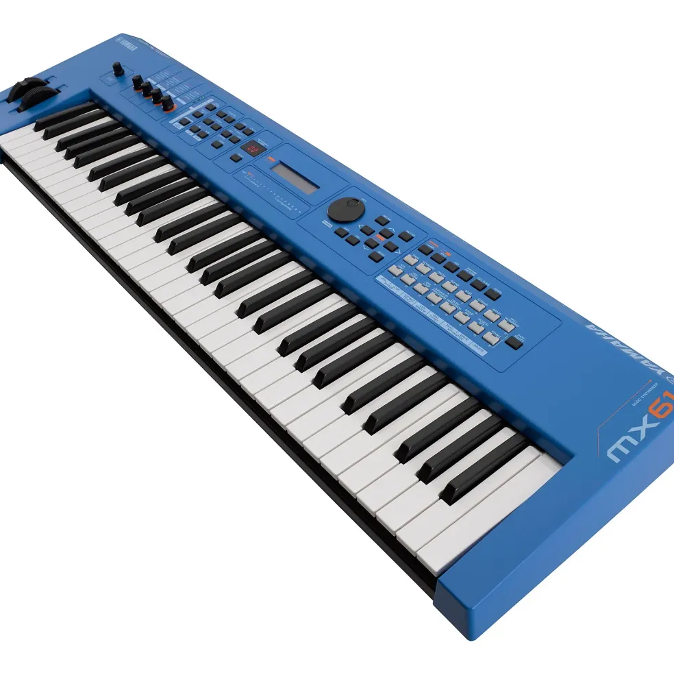 Yamaha MX61 61-Key Music Production Synthesizer Essentials Bundle Blue