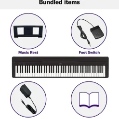 Yamaha P-45 88-Key Weighted-Action Digital Piano Black
