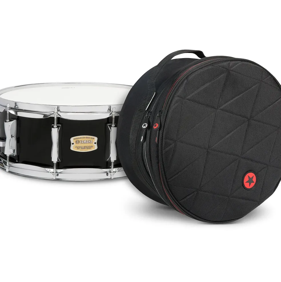 Yamaha Raven Black Stage Custom Birch Snare with Road Runner Bag
